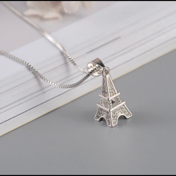 NIB 💕 Sterling Silver 925 Eiffel Tower Trendy Necklace - Picture 4 of 7